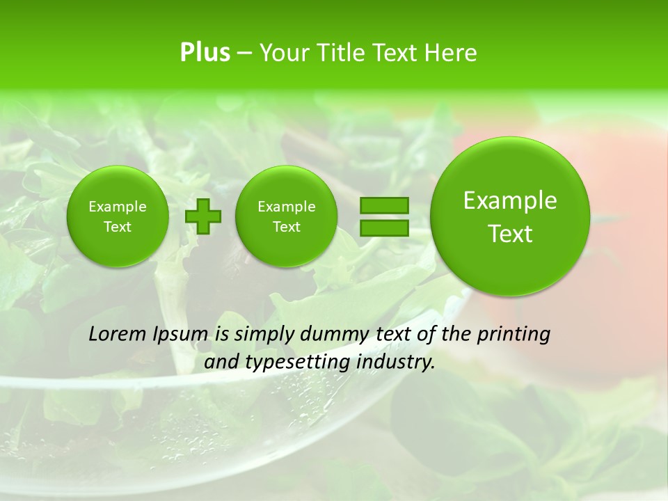 A Salad With Lettuce And Tomatoes On A Table PowerPoint Template
