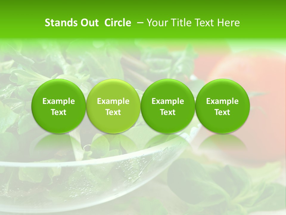 A Salad With Lettuce And Tomatoes On A Table PowerPoint Template