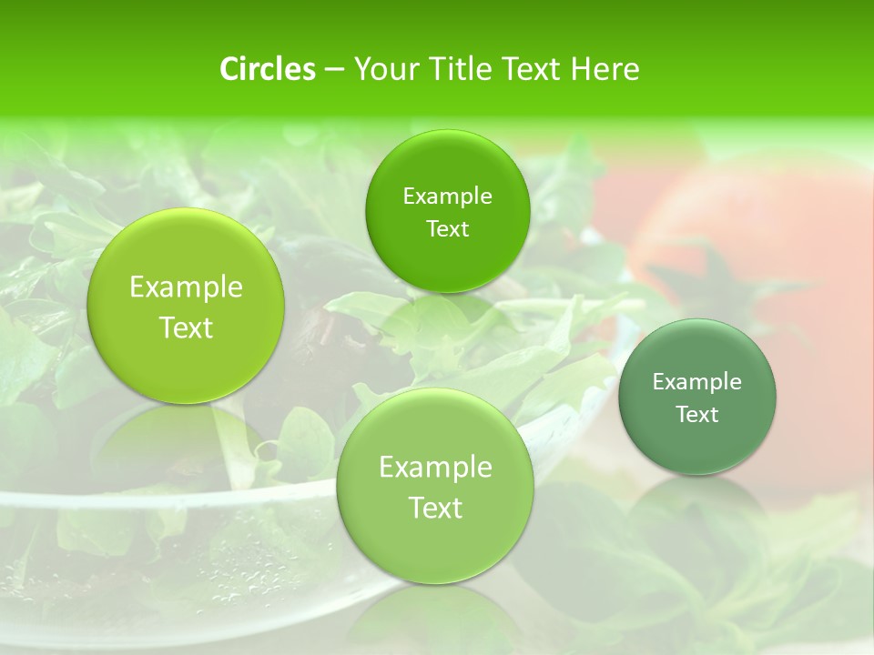 A Salad With Lettuce And Tomatoes On A Table PowerPoint Template