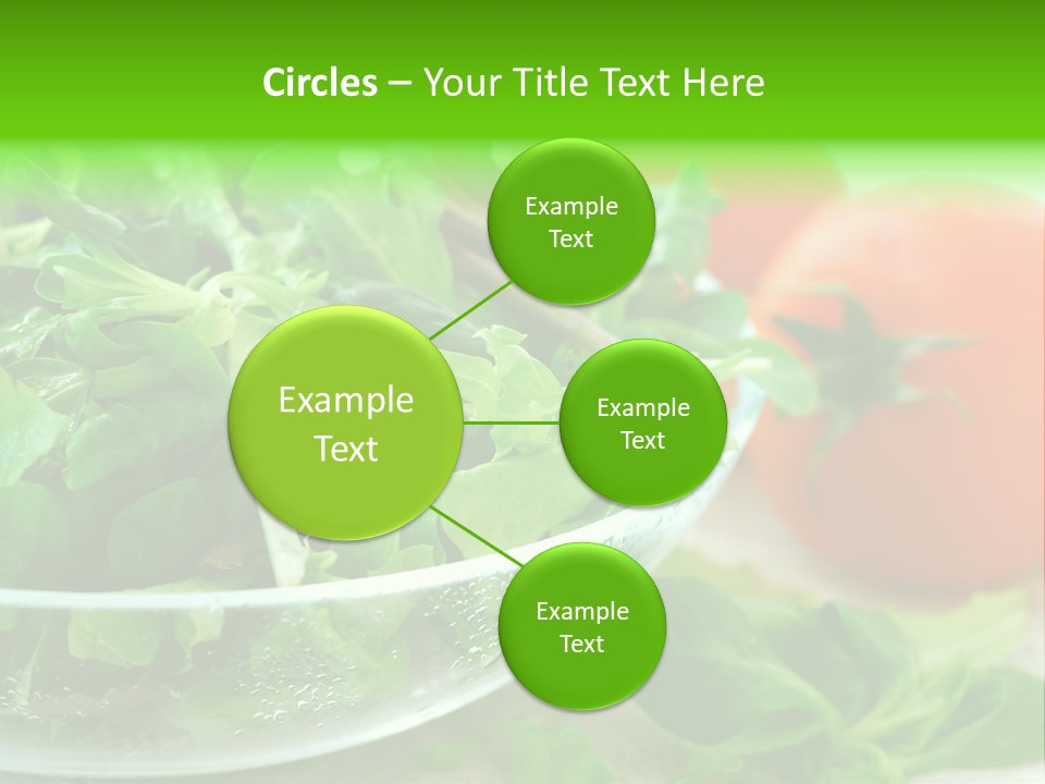 A Salad With Lettuce And Tomatoes On A Table PowerPoint Template