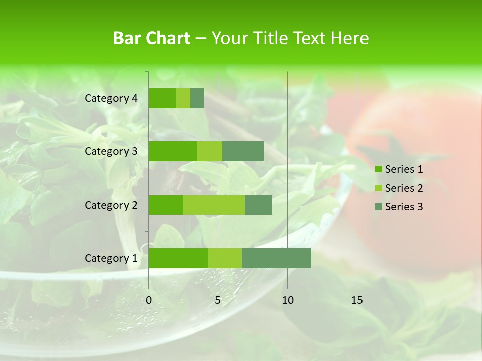 A Salad With Lettuce And Tomatoes On A Table PowerPoint Template