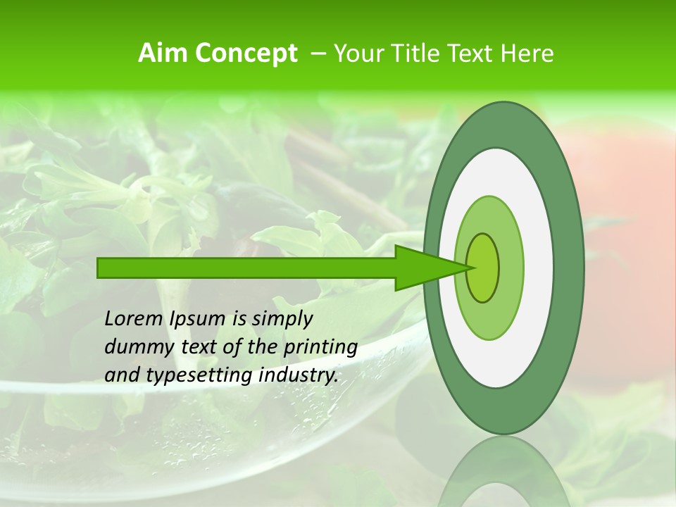 A Salad With Lettuce And Tomatoes On A Table PowerPoint Template