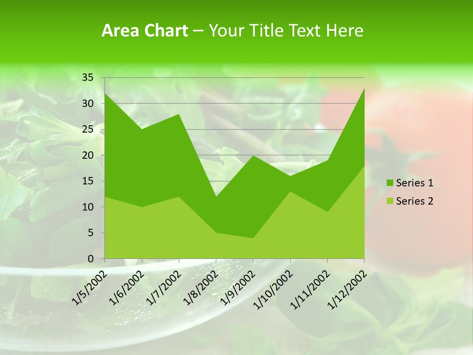 A Salad With Lettuce And Tomatoes On A Table PowerPoint Template
