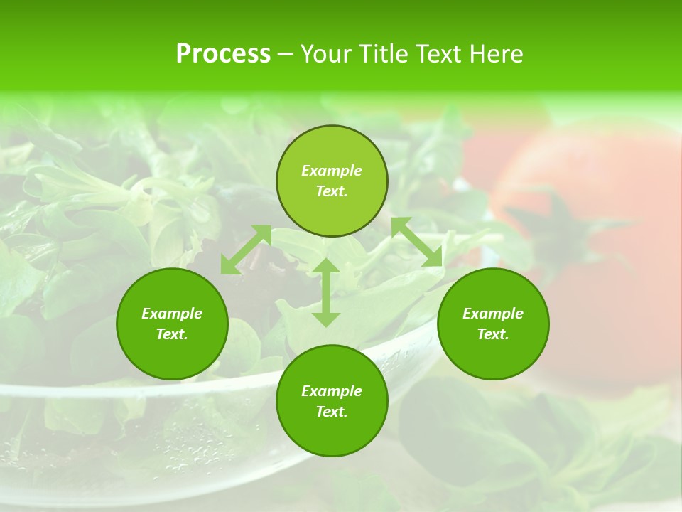 A Salad With Lettuce And Tomatoes On A Table PowerPoint Template