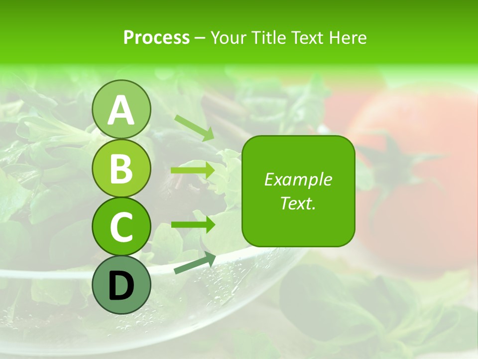 A Salad With Lettuce And Tomatoes On A Table PowerPoint Template