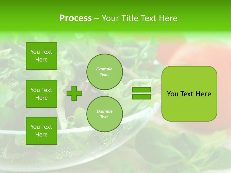 A Salad With Lettuce And Tomatoes On A Table PowerPoint Template