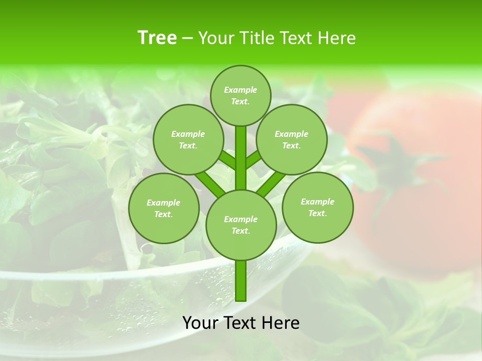 A Salad With Lettuce And Tomatoes On A Table PowerPoint Template