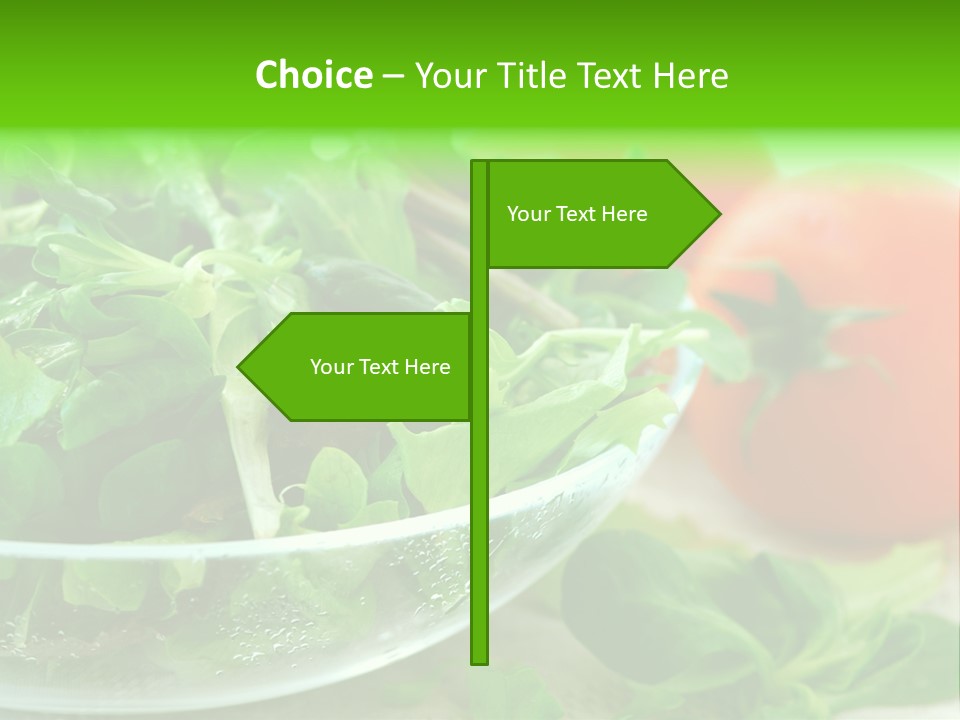 A Salad With Lettuce And Tomatoes On A Table PowerPoint Template
