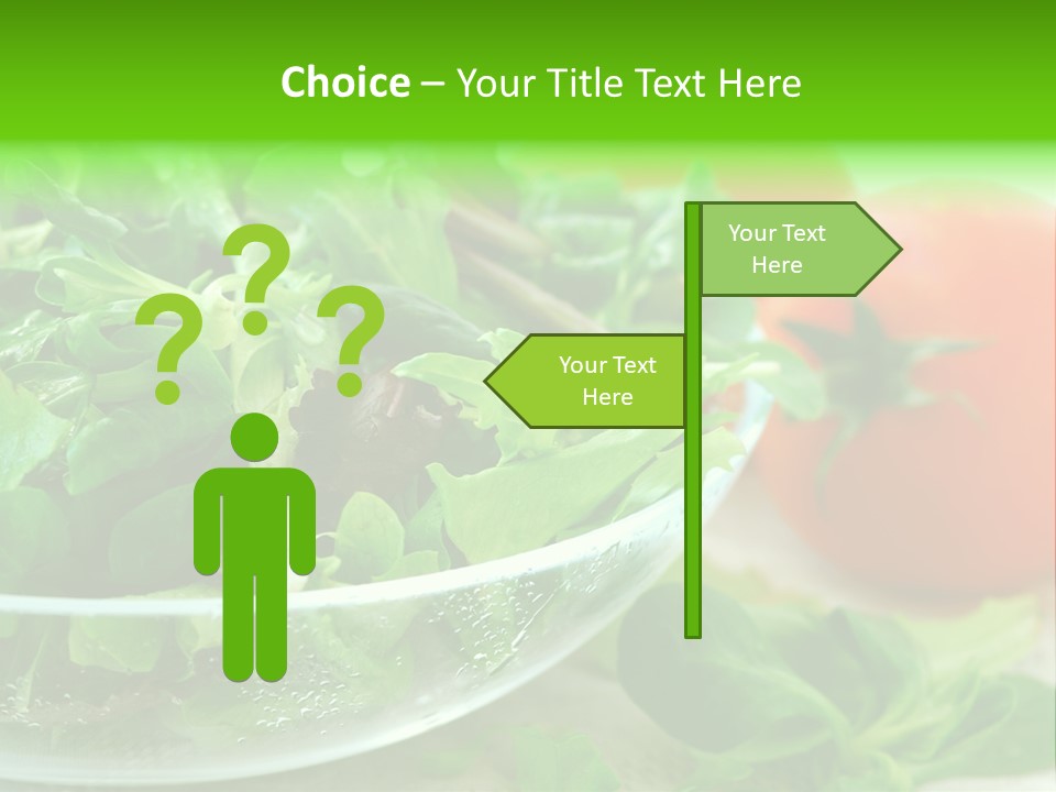 A Salad With Lettuce And Tomatoes On A Table PowerPoint Template