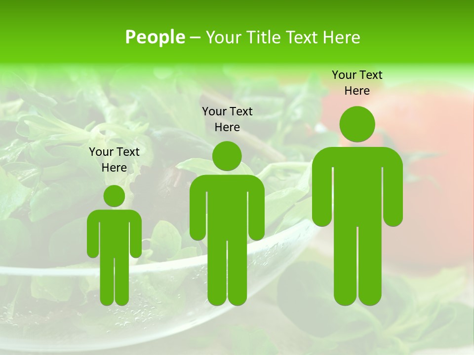 A Salad With Lettuce And Tomatoes On A Table PowerPoint Template