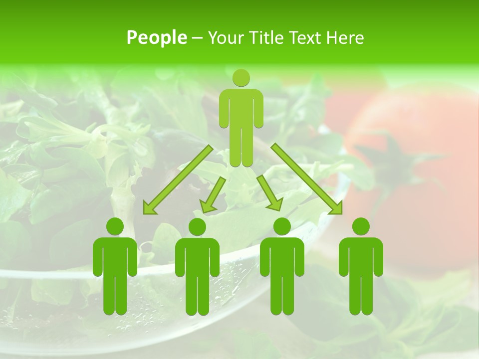 A Salad With Lettuce And Tomatoes On A Table PowerPoint Template