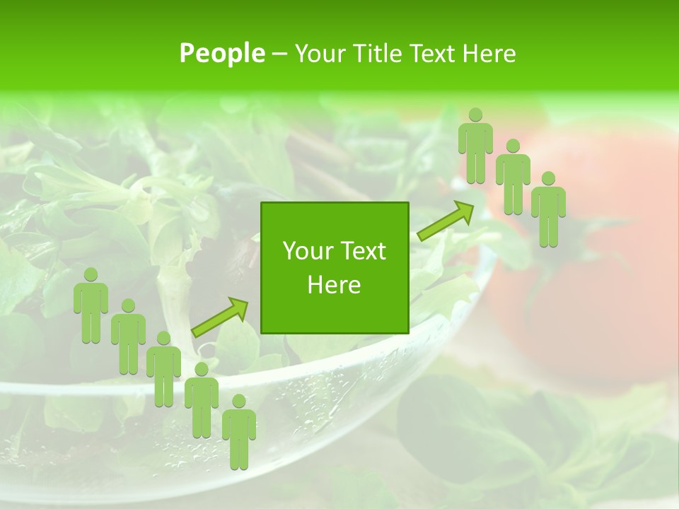 A Salad With Lettuce And Tomatoes On A Table PowerPoint Template