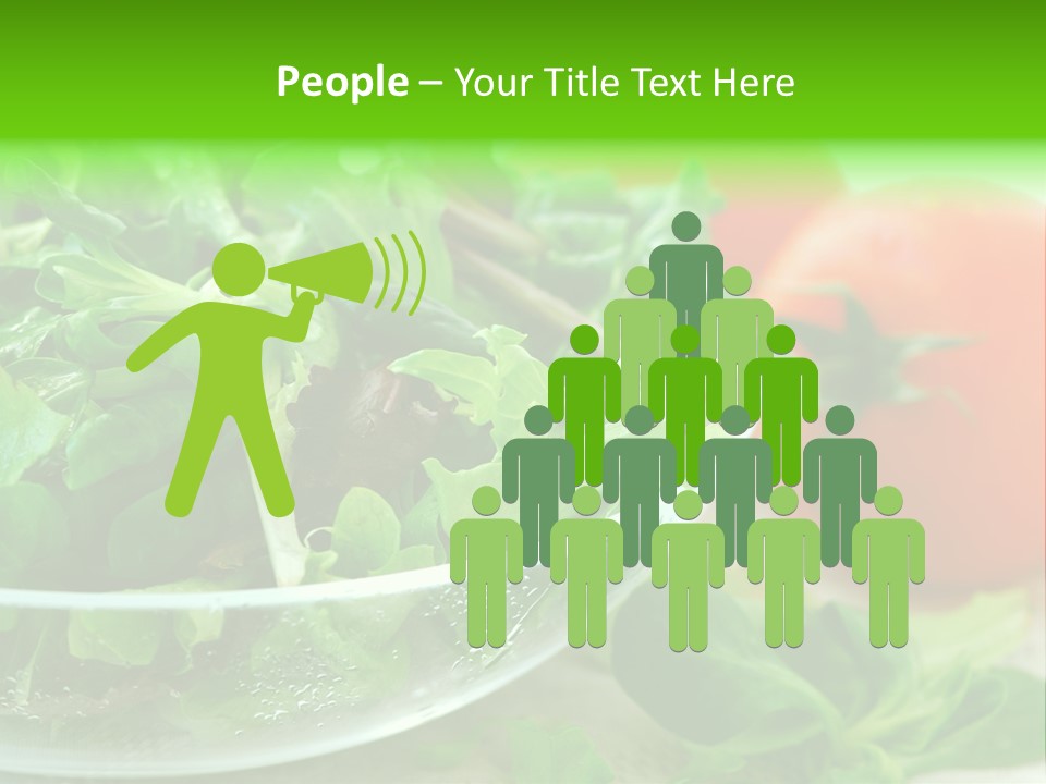 A Salad With Lettuce And Tomatoes On A Table PowerPoint Template