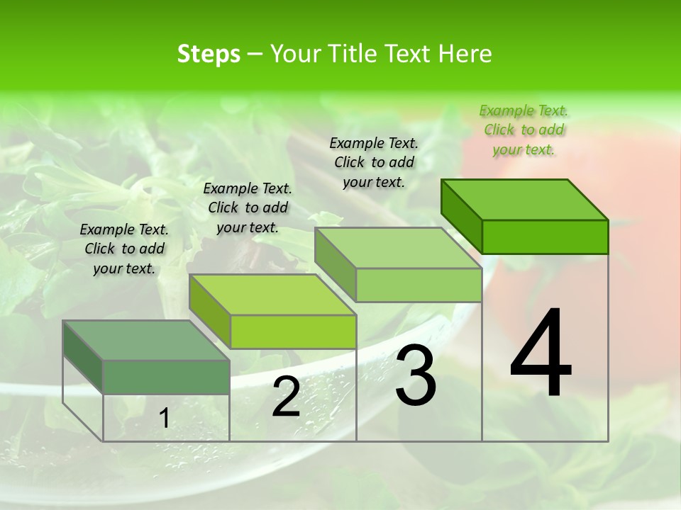 A Salad With Lettuce And Tomatoes On A Table PowerPoint Template