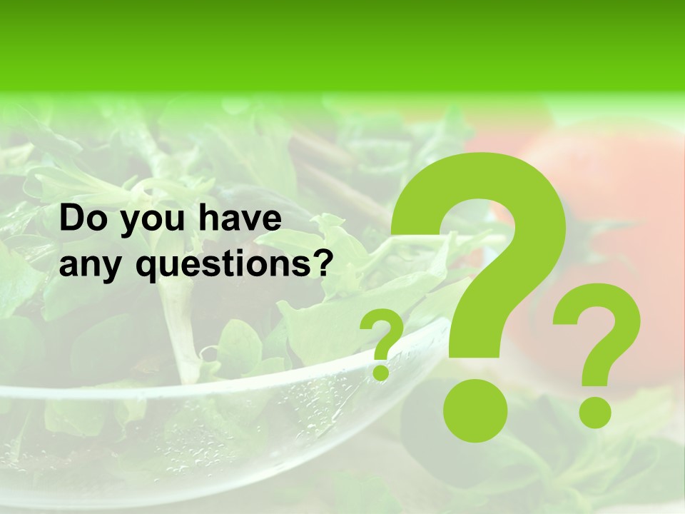 A Salad With Lettuce And Tomatoes On A Table PowerPoint Template