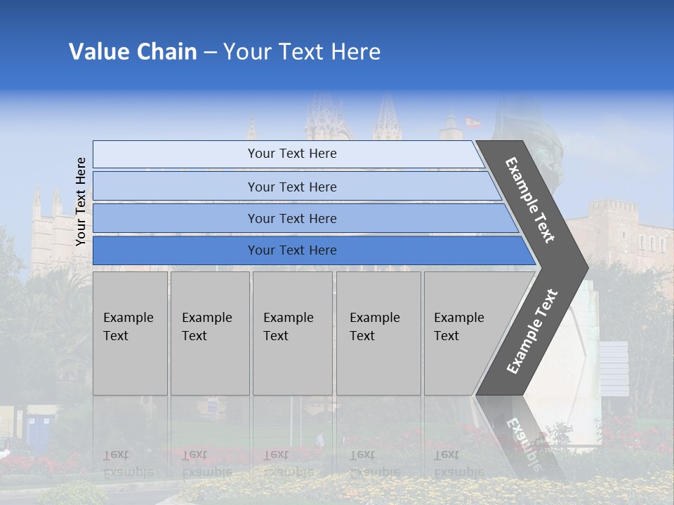 A Statue In Front Of A Castle With A Blue Sky PowerPoint Template