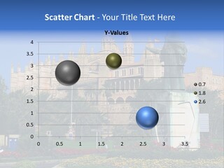 A Statue In Front Of A Castle With A Blue Sky PowerPoint Template