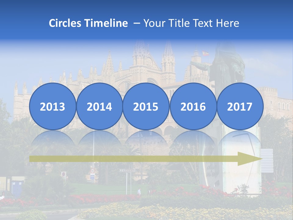 A Statue In Front Of A Castle With A Blue Sky PowerPoint Template