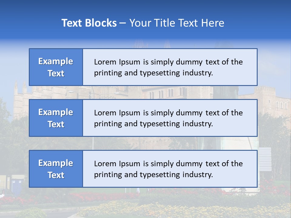 A Statue In Front Of A Castle With A Blue Sky PowerPoint Template