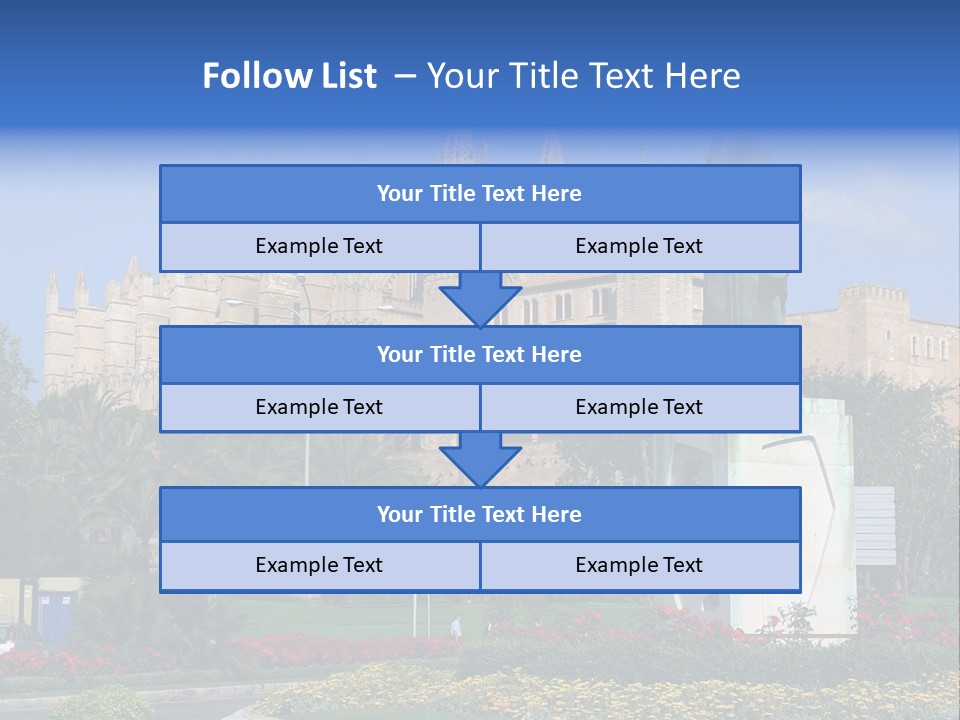 A Statue In Front Of A Castle With A Blue Sky PowerPoint Template