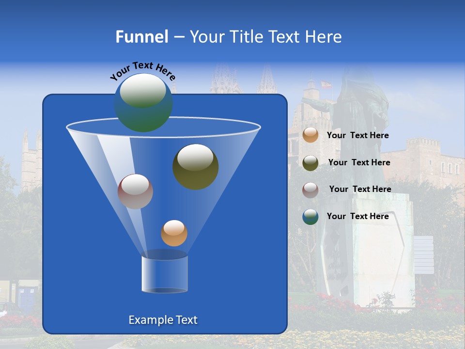 A Statue In Front Of A Castle With A Blue Sky PowerPoint Template