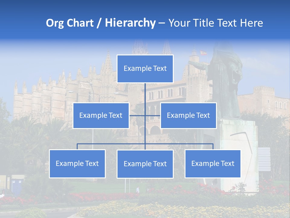 A Statue In Front Of A Castle With A Blue Sky PowerPoint Template