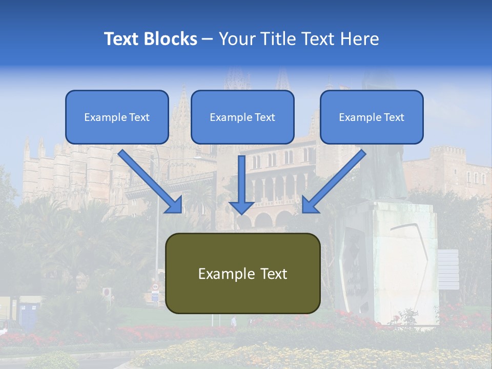 A Statue In Front Of A Castle With A Blue Sky PowerPoint Template