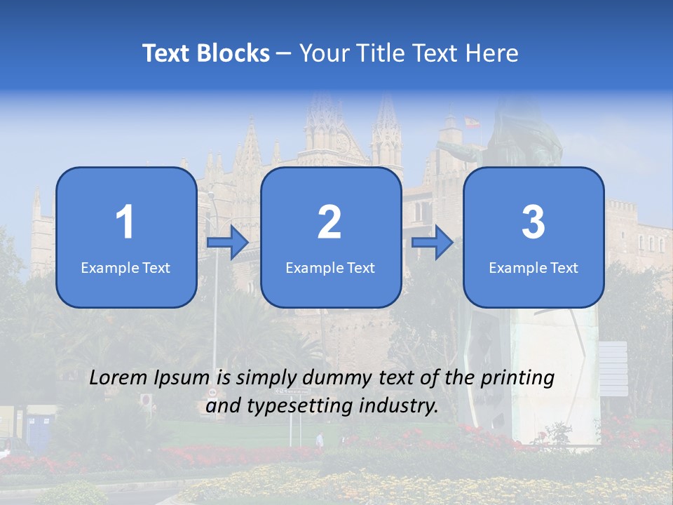 A Statue In Front Of A Castle With A Blue Sky PowerPoint Template