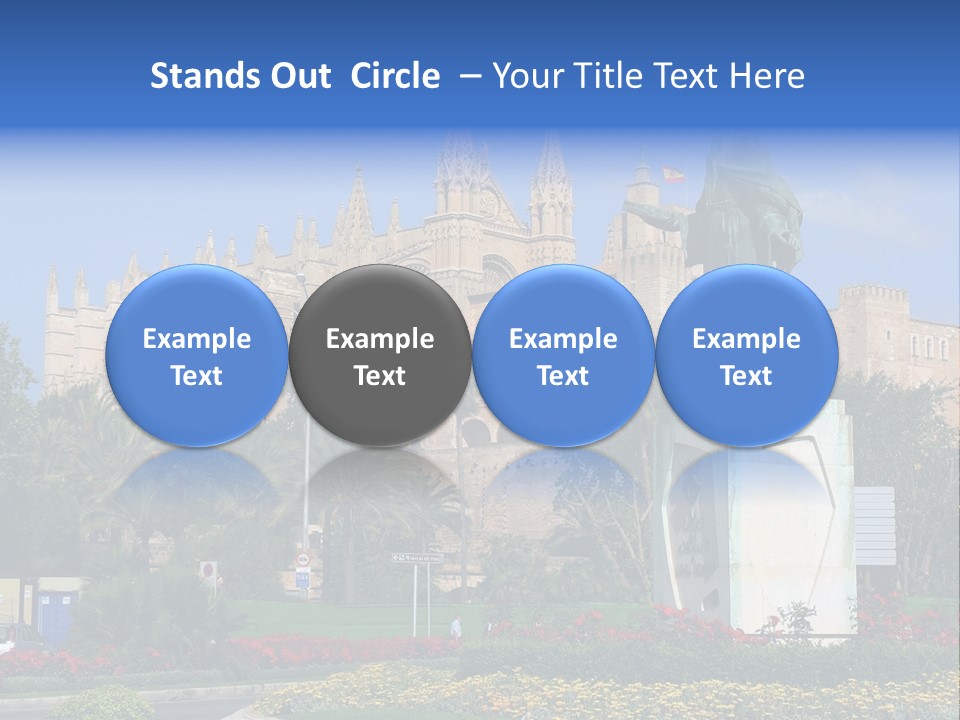 A Statue In Front Of A Castle With A Blue Sky PowerPoint Template
