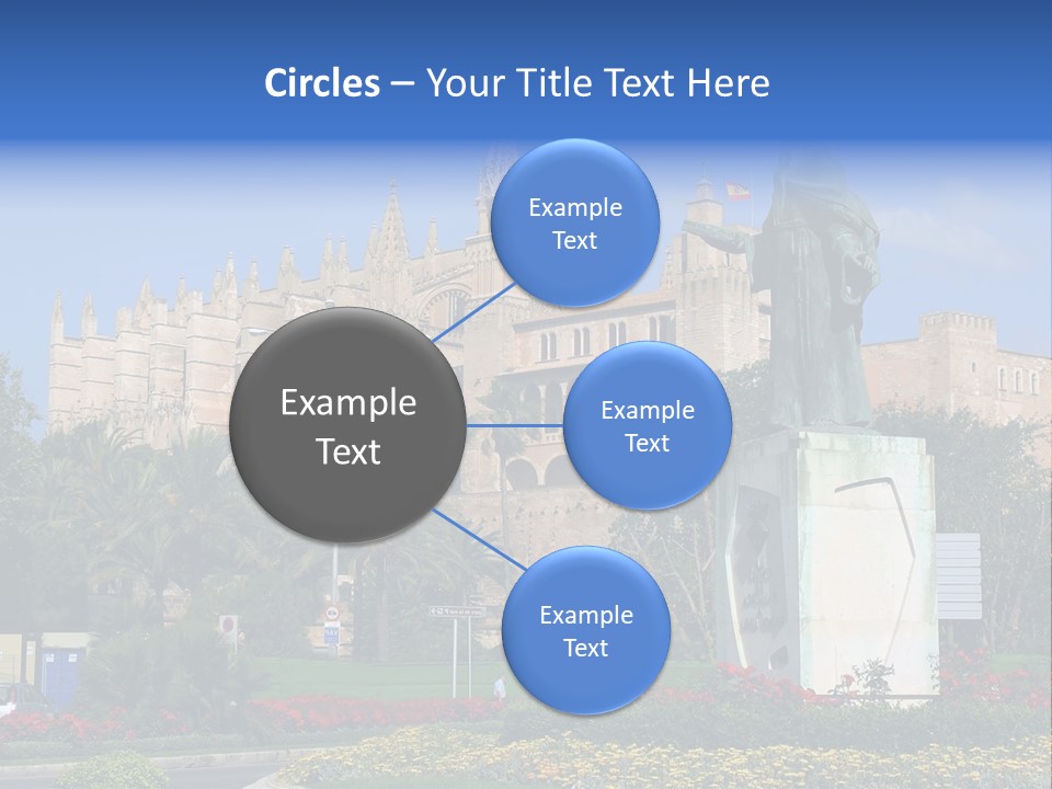 A Statue In Front Of A Castle With A Blue Sky PowerPoint Template