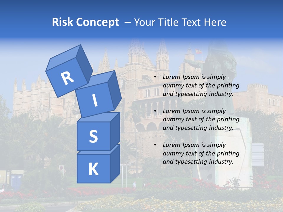 A Statue In Front Of A Castle With A Blue Sky PowerPoint Template