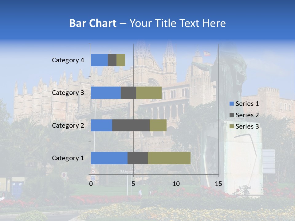 A Statue In Front Of A Castle With A Blue Sky PowerPoint Template