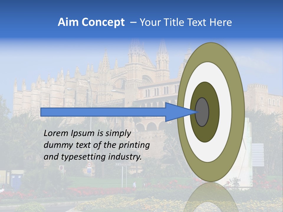 A Statue In Front Of A Castle With A Blue Sky PowerPoint Template