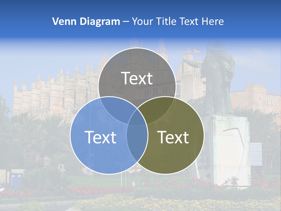 A Statue In Front Of A Castle With A Blue Sky PowerPoint Template