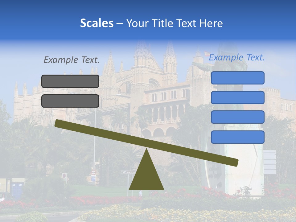 A Statue In Front Of A Castle With A Blue Sky PowerPoint Template