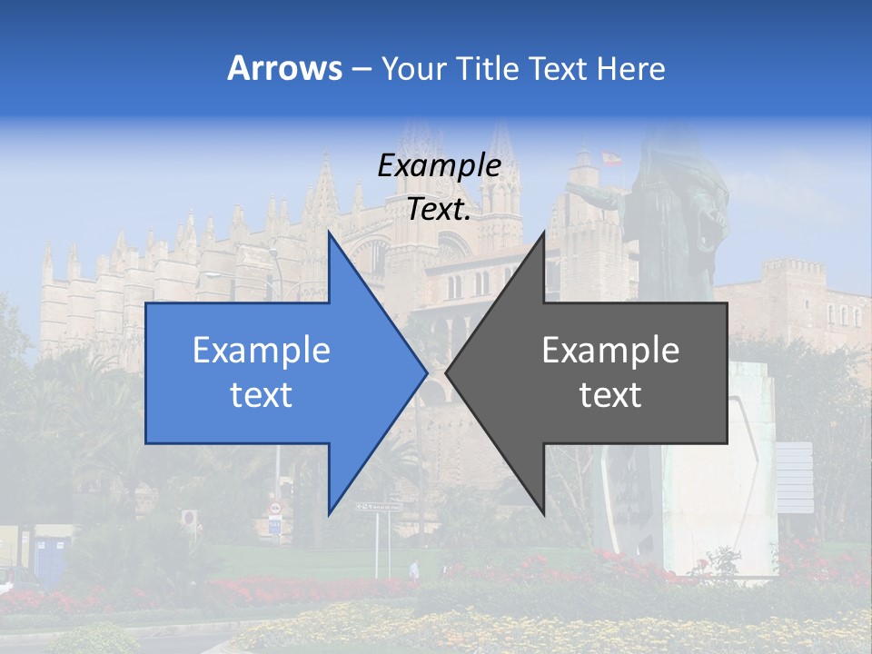A Statue In Front Of A Castle With A Blue Sky PowerPoint Template