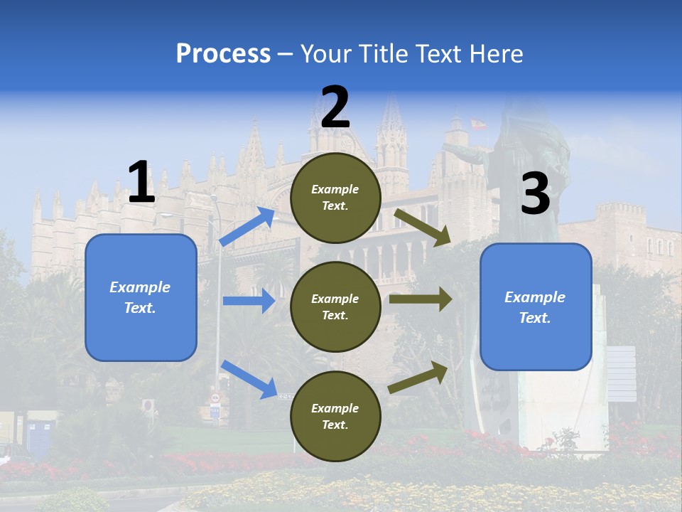 A Statue In Front Of A Castle With A Blue Sky PowerPoint Template