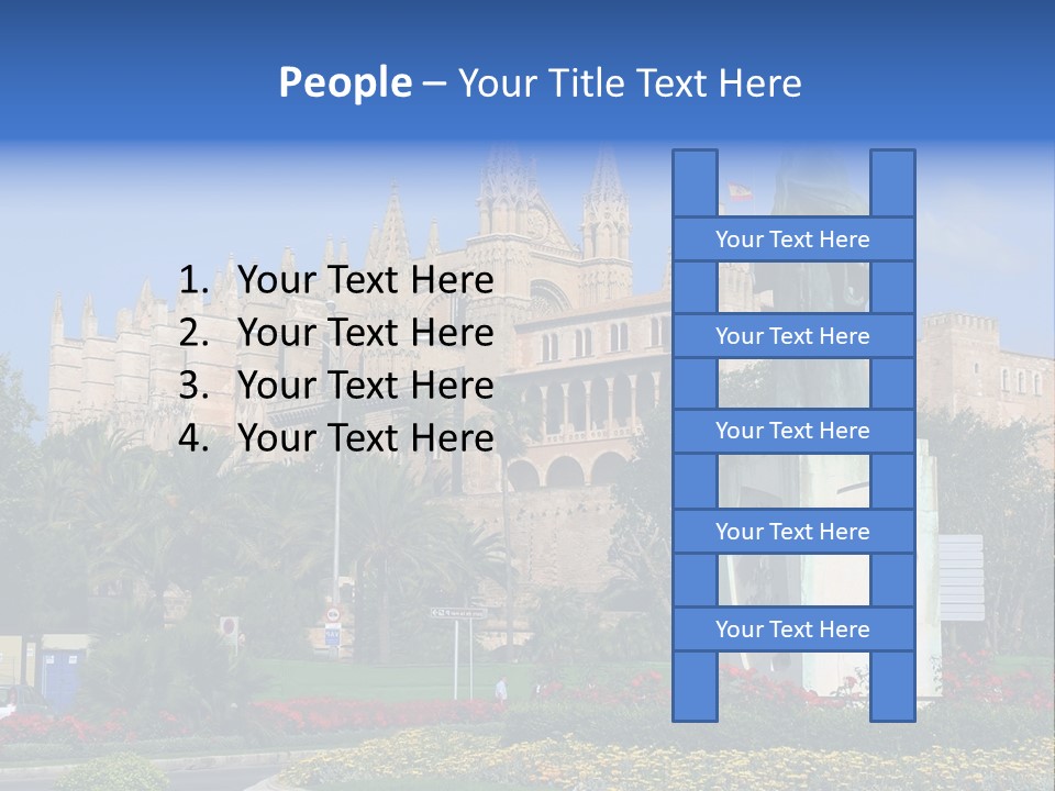 A Statue In Front Of A Castle With A Blue Sky PowerPoint Template