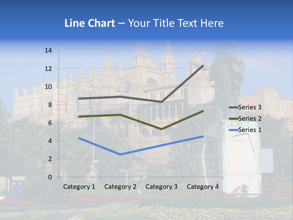 A Statue In Front Of A Castle With A Blue Sky PowerPoint Template