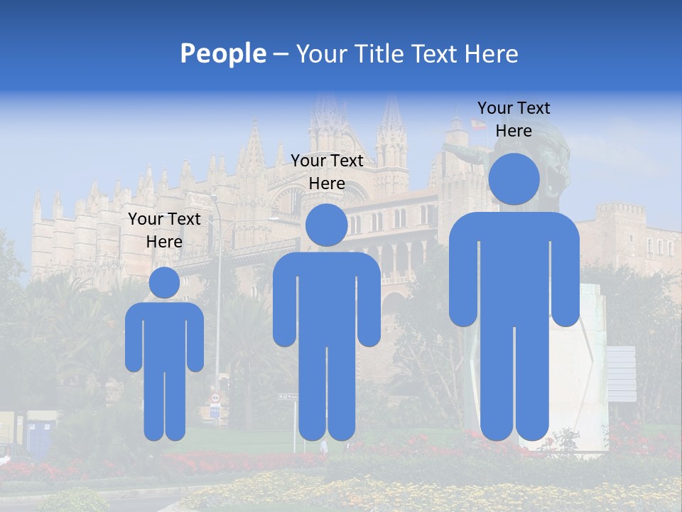 A Statue In Front Of A Castle With A Blue Sky PowerPoint Template