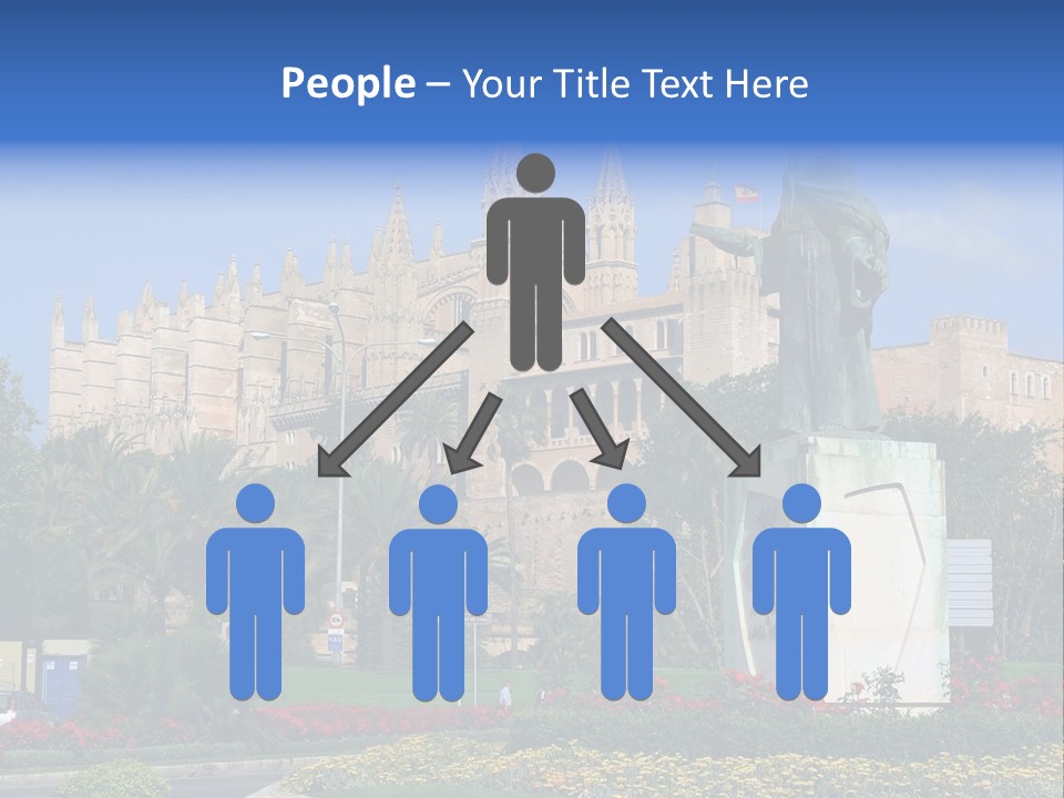 A Statue In Front Of A Castle With A Blue Sky PowerPoint Template