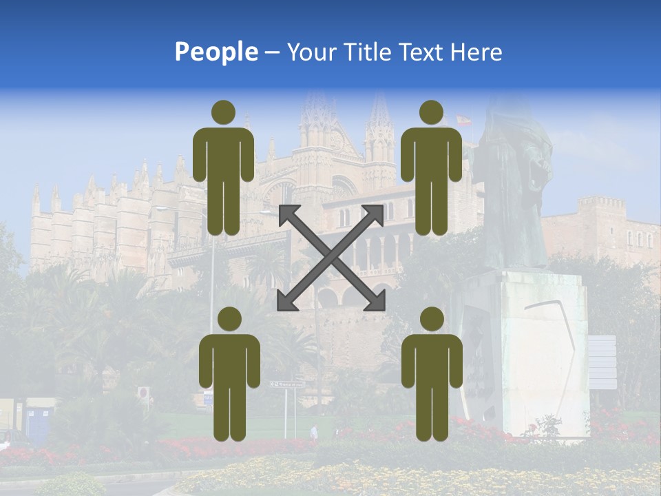 A Statue In Front Of A Castle With A Blue Sky PowerPoint Template