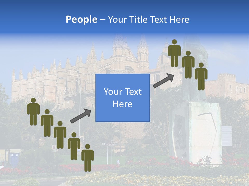 A Statue In Front Of A Castle With A Blue Sky PowerPoint Template