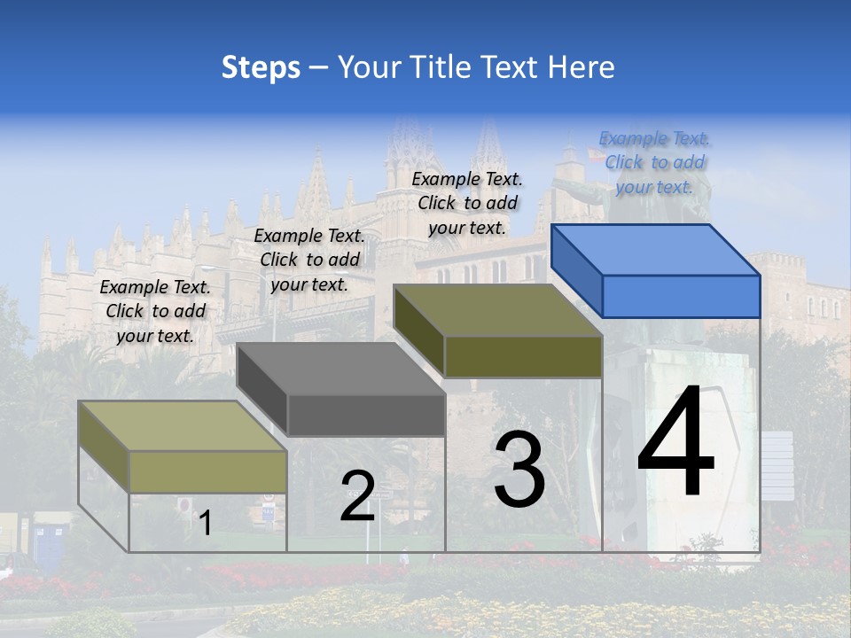 A Statue In Front Of A Castle With A Blue Sky PowerPoint Template