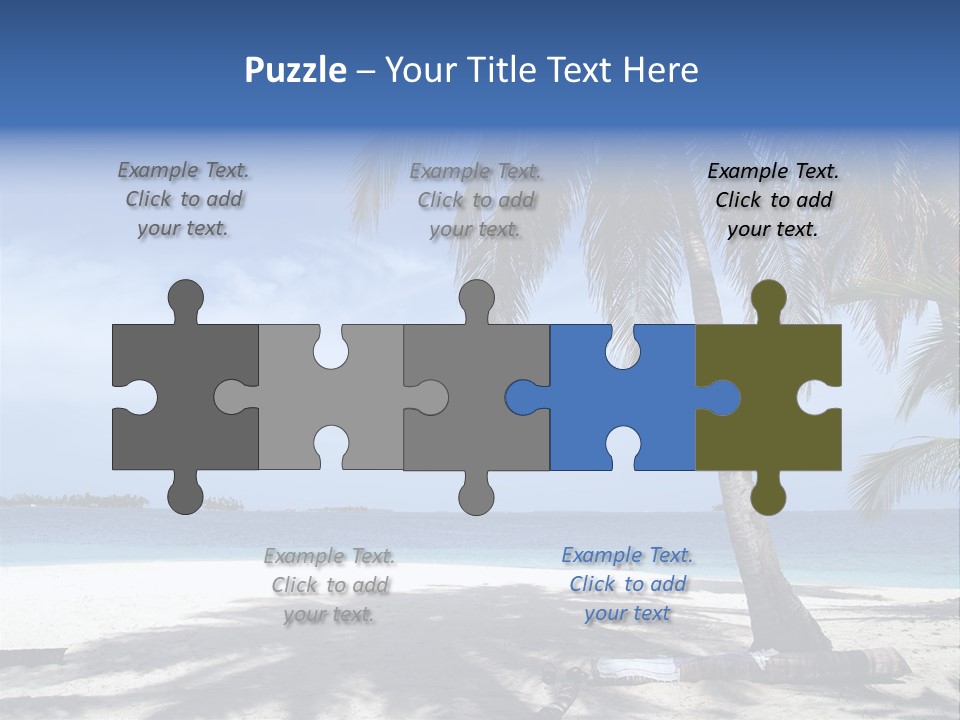 A Palm Tree On A Beach With The Ocean In The Background PowerPoint Template