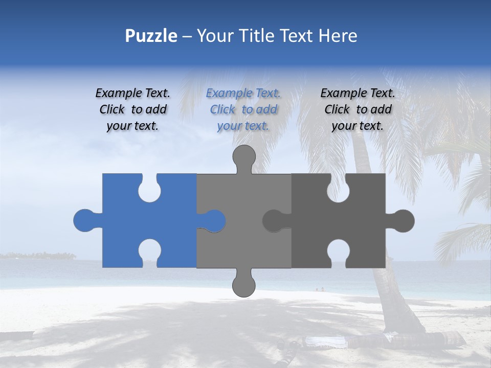 A Palm Tree On A Beach With The Ocean In The Background PowerPoint Template