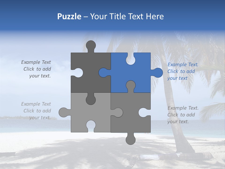 A Palm Tree On A Beach With The Ocean In The Background PowerPoint Template