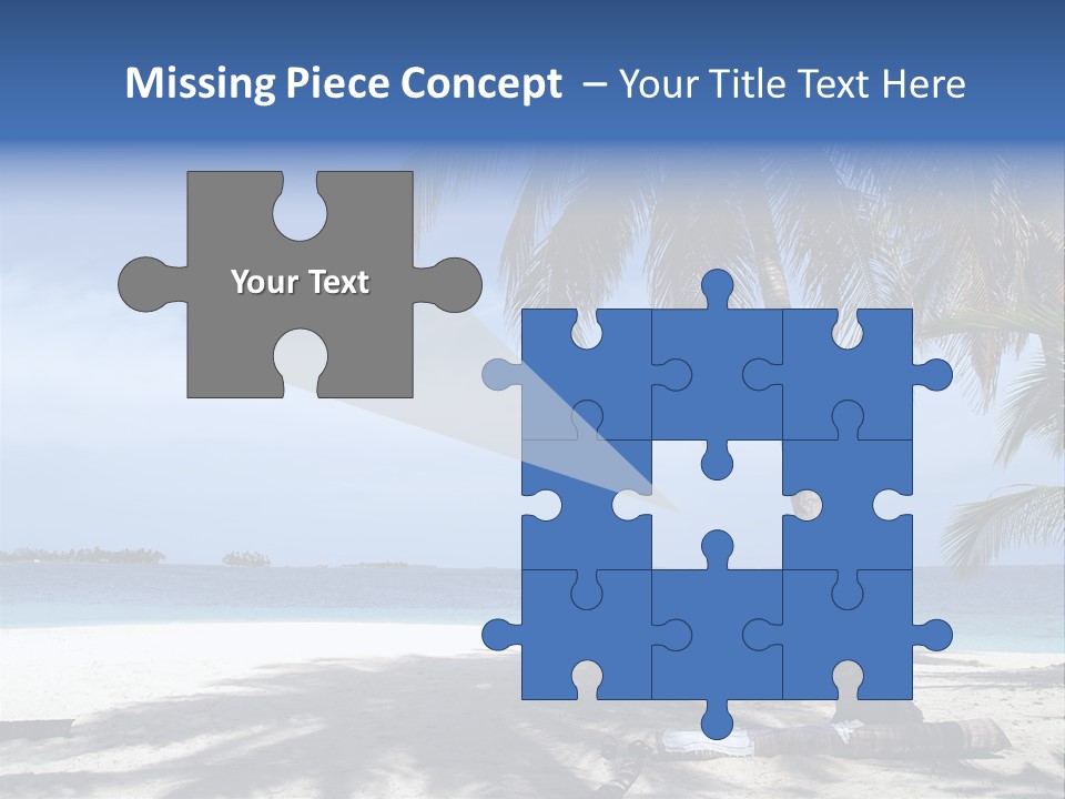 A Palm Tree On A Beach With The Ocean In The Background PowerPoint Template