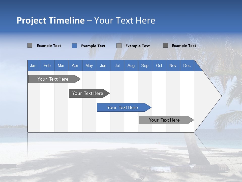 A Palm Tree On A Beach With The Ocean In The Background PowerPoint Template