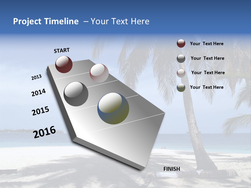 A Palm Tree On A Beach With The Ocean In The Background PowerPoint Template